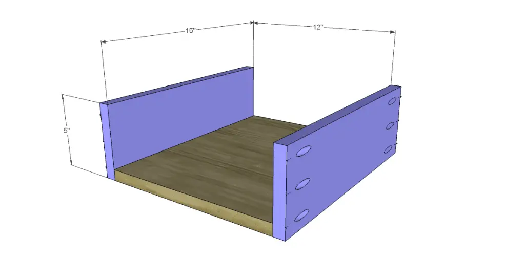 Free Plans to Build a Demilune Console Table_Drawer Shelf 1