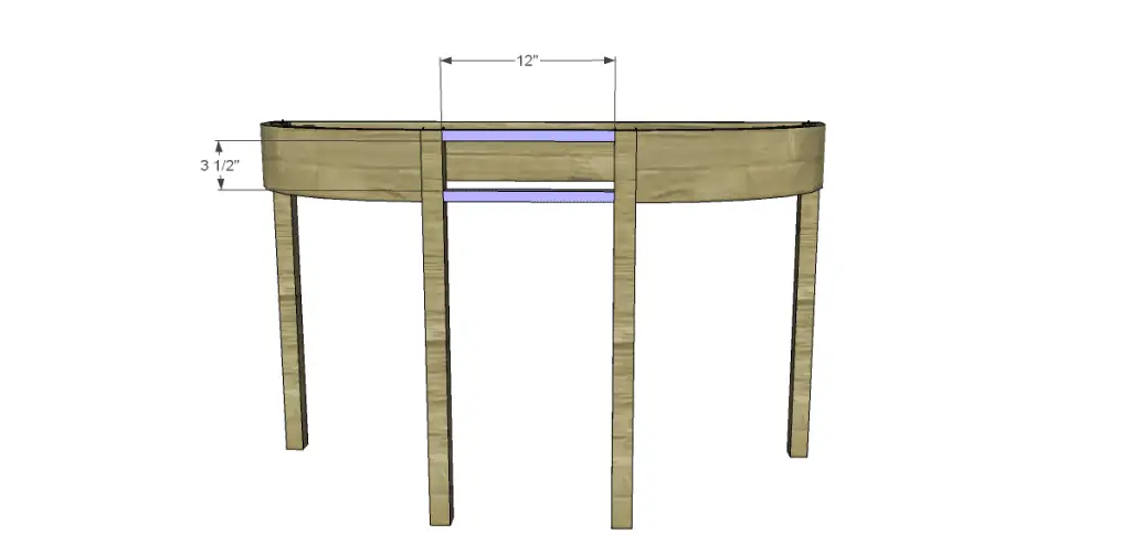 Free Plans to Build a Demilune Console Table_Front Stretchers