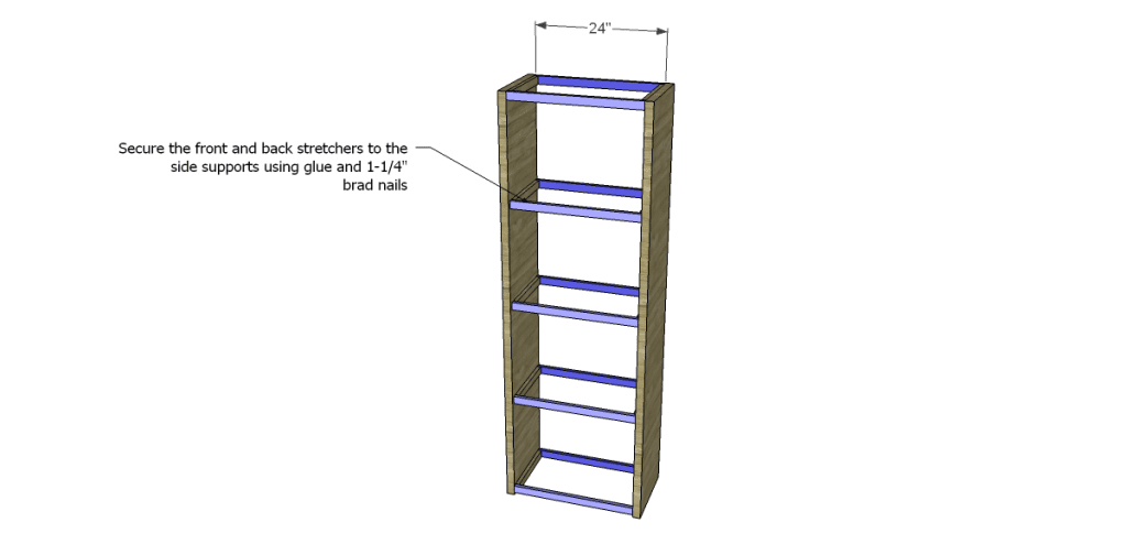 how to build a bookcase using an old door_Stretchers
