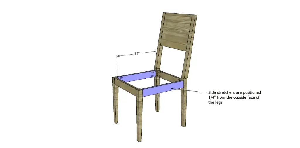 free plans to build a world market inspired tradesman chair_Side Stretchers