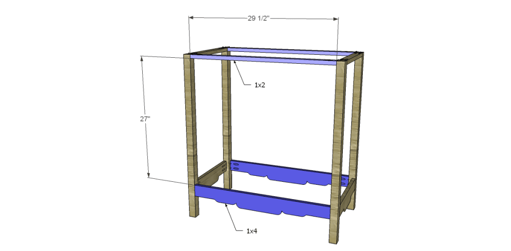 free plans to build a Joss & Main Inspired Martha Chest_Long Stretchers
