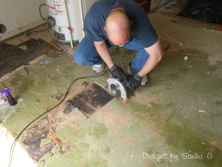 how to remove a subfloor cutting lines in the subfloor