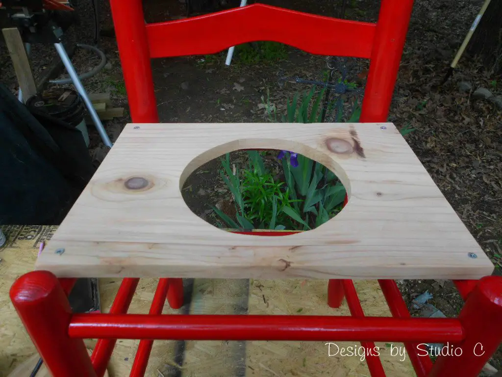 How to Make a Planter using an Old Wooden Chair_Board Secured