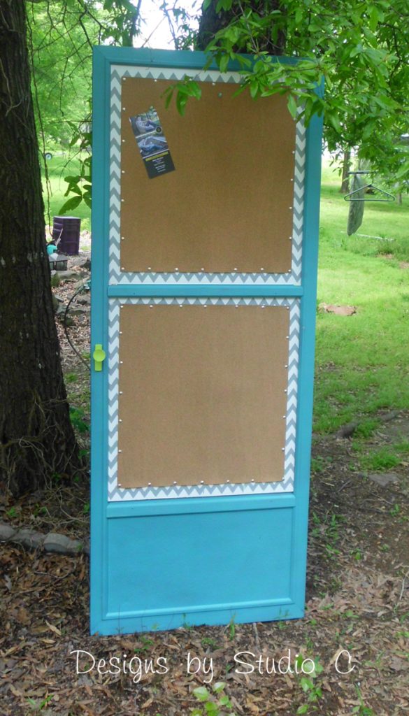 How to Make a Cork Board out of an Old Screen Door SANY2147