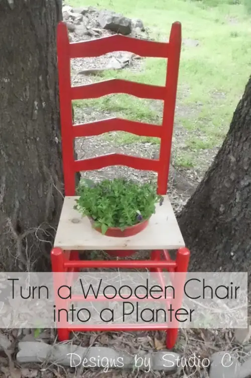 how to make a planter with a chair,DIY chair planter