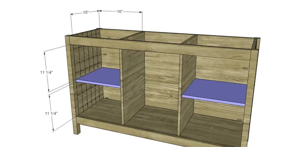 free plans to build a world market inspired garner sideboard_Shelves