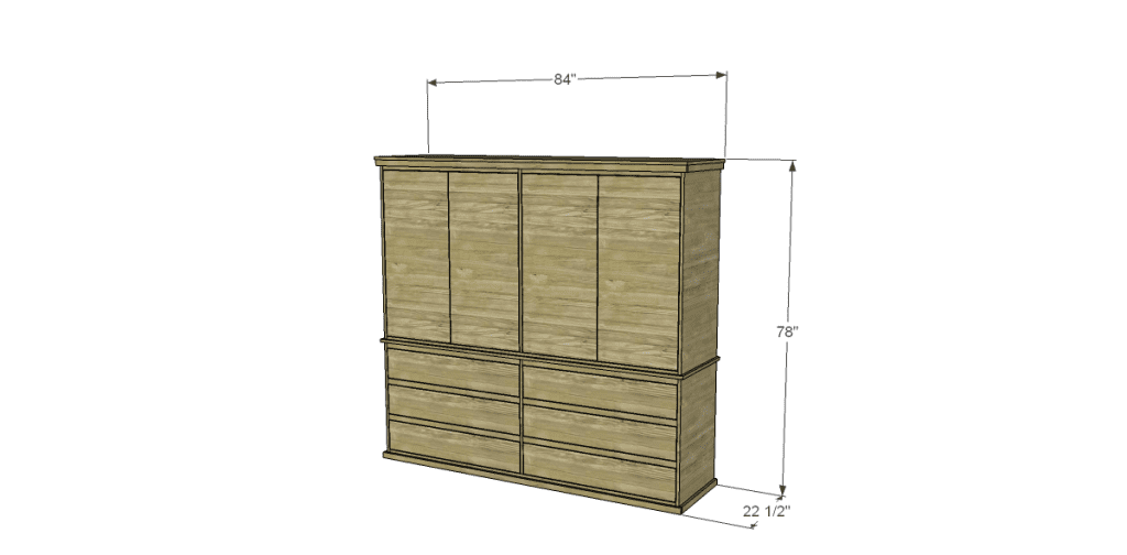 free plans to build daves two piece armoire