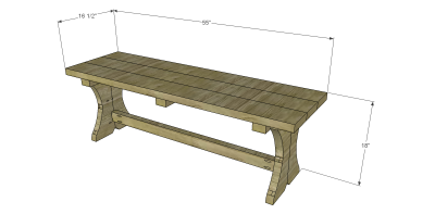 An Easy to Build Bench with Curved Legs