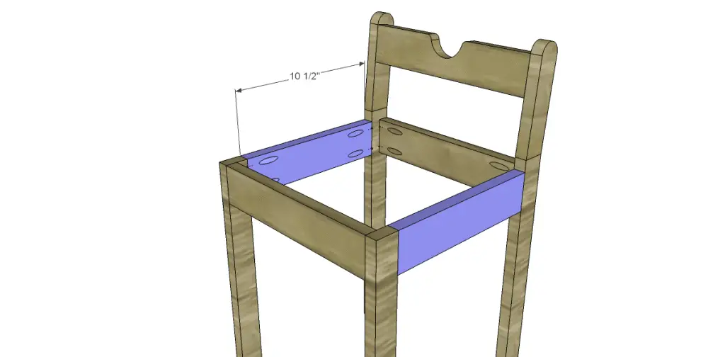 free plans to build inspire me heather's little black chair_Side Stretchers