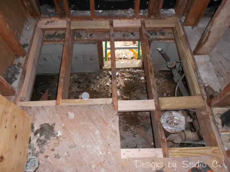 remove replace rotted wood floor joists