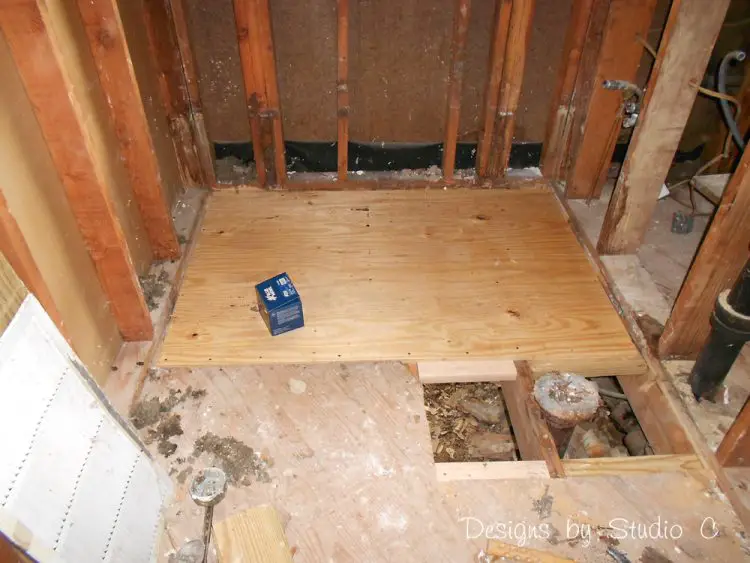 remove replace rotted wood floor new plywood