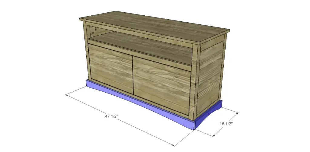 free plans to build a pier one inspired glenfield media stand_Trim