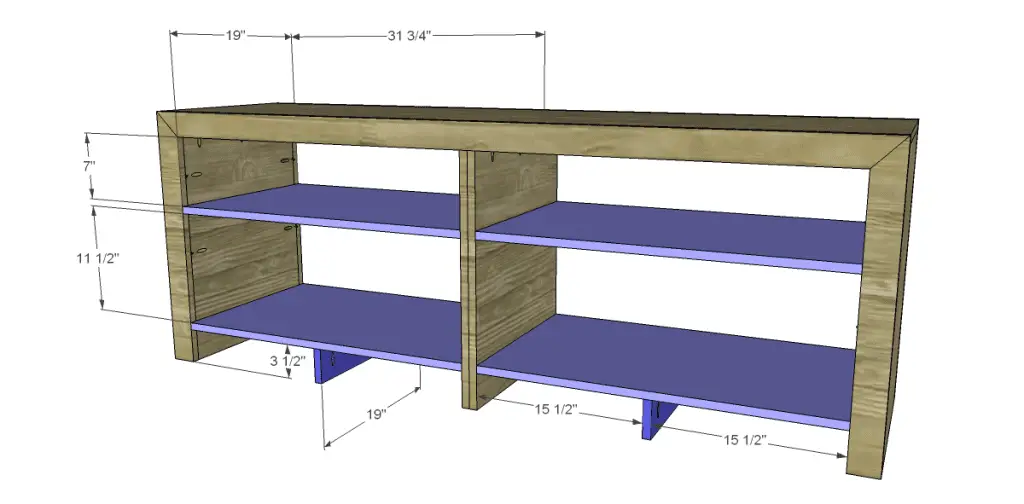 free plans to build a Mariposa Media Console_Shelves & Supports