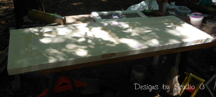  how to build a bench using an old door trimming the length of the door