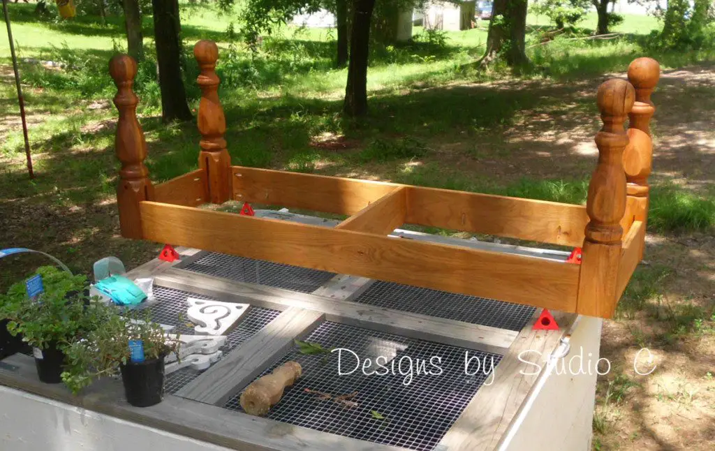  how to build a bench using an old door staining the frame