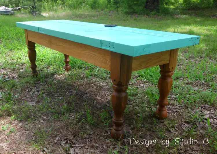  how to build a bench using an old door SANY2240