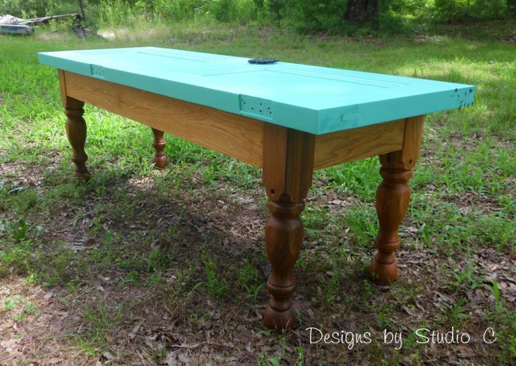  how to build a bench using an old door completed bench