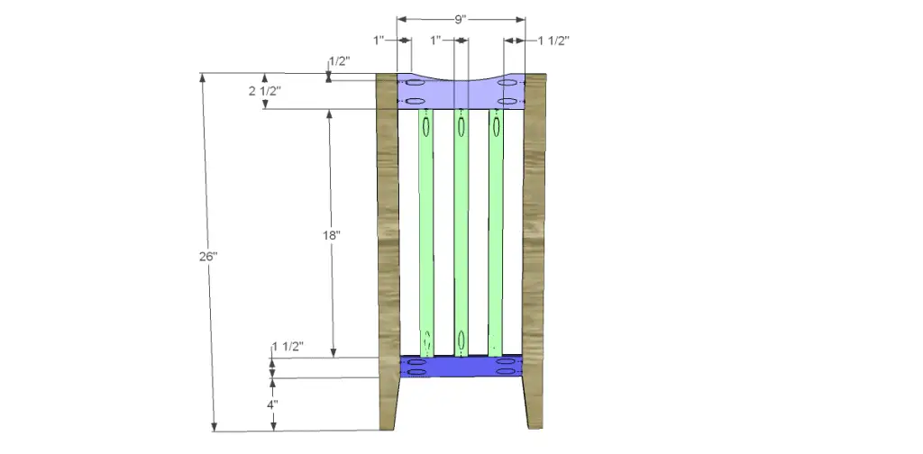 free plans to build a portland umbrella stand_Leg Frame