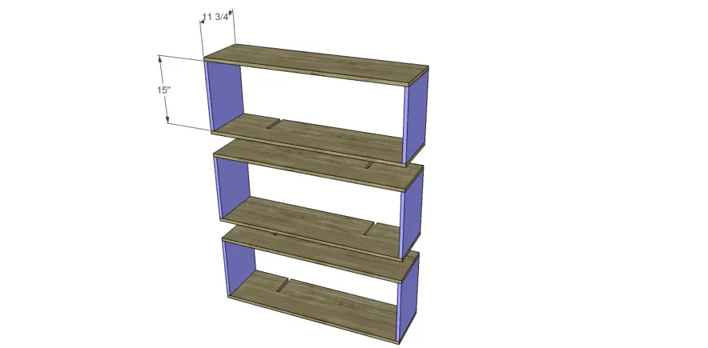 free DIY woodworking plans to build a blonde bookcase_Box Sides