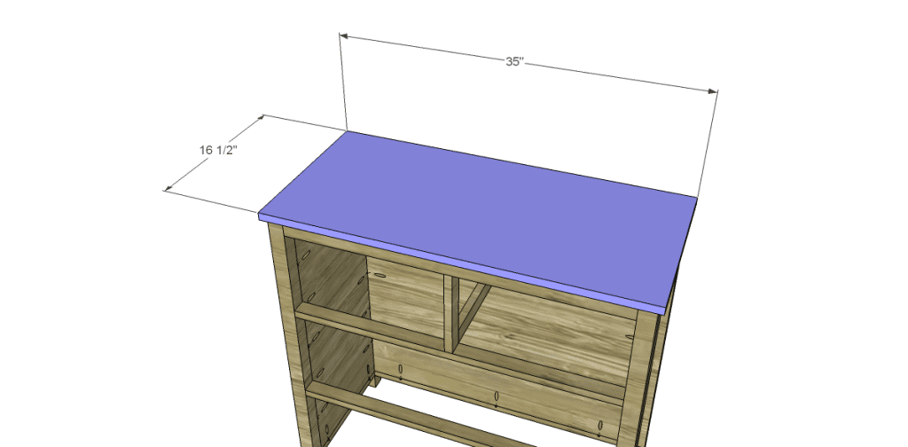 free DIY woodworking plans to build a plain dresser_Top