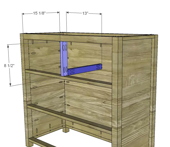 free DIY woodworking plans to build a plain dresser_Upper Drawer Dividers
