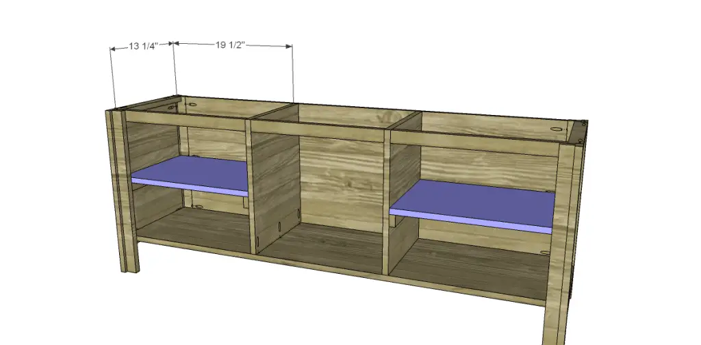 free DIY woodworking plans to build a roland media stand_Shelves