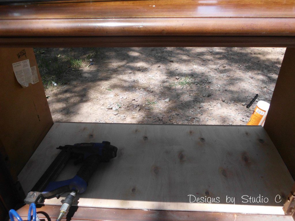 how to revamp an old console tv cabinet lauan bottom