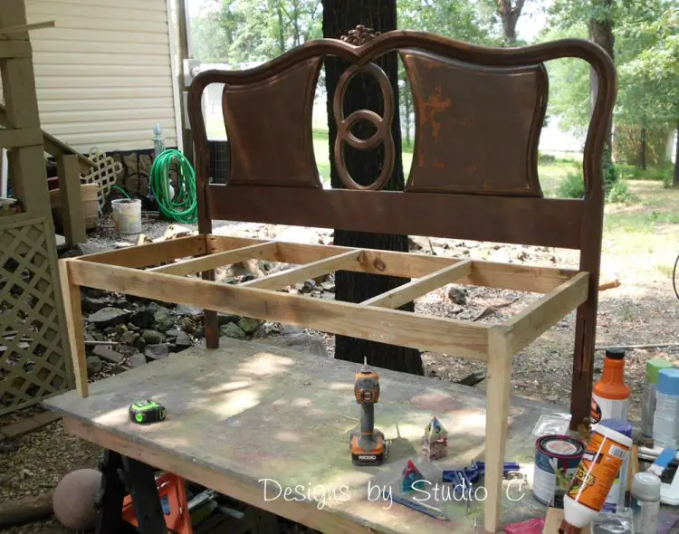 How to Build a Bench Using an Old Headboard 6