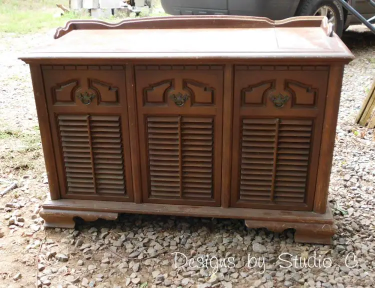 how to turn a console stereo into a liquor cabinet before