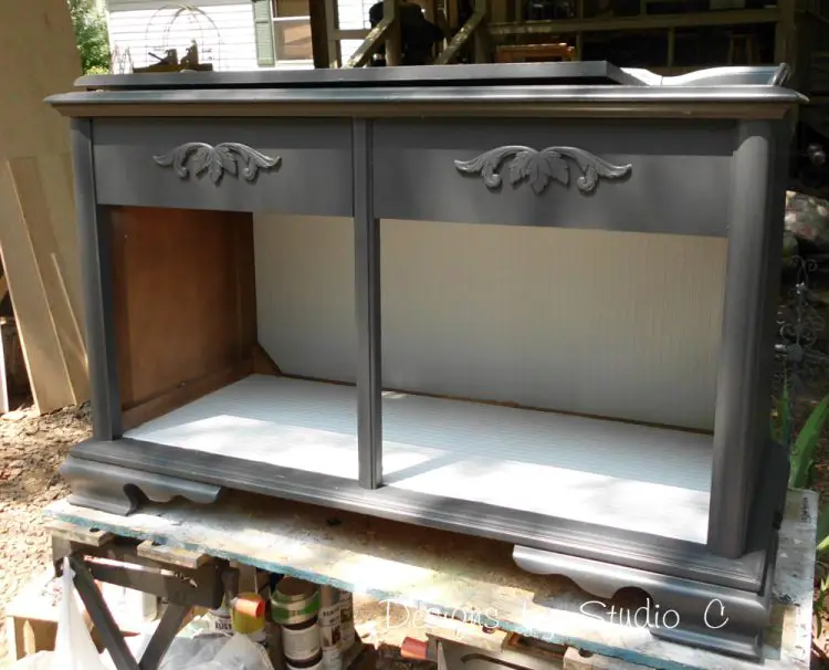 how to turn a console stereo into a liquor cabinet SANY2423