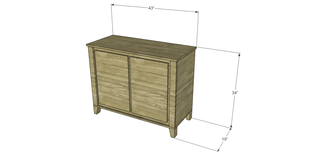 free DIY woodworking plans to build a two door sideboard