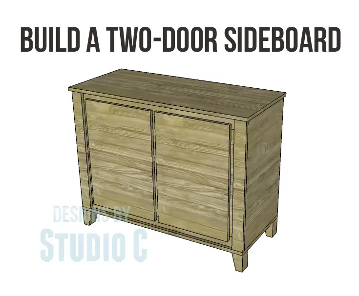 free DIY woodworking plans to build a two door sideboard_Copy