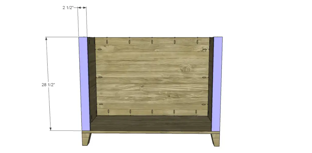 free DIY woodworking plans to build a two door sideboard_Front