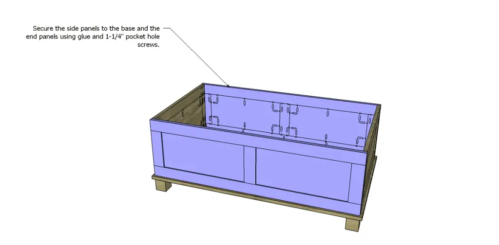 free DIY woodworking plans to build a paneled trunk_Sides 2