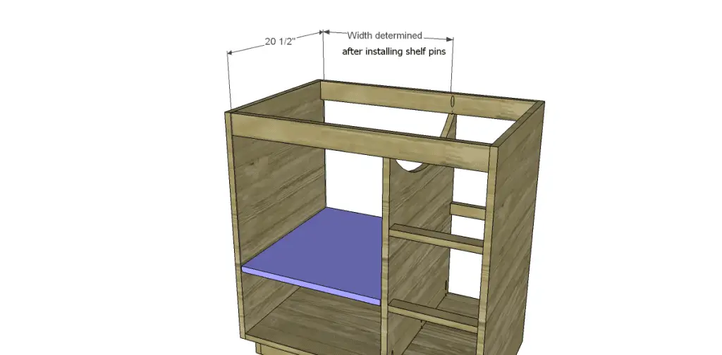 free DIY woodworking plans to build a custom bath vanity_Shelf