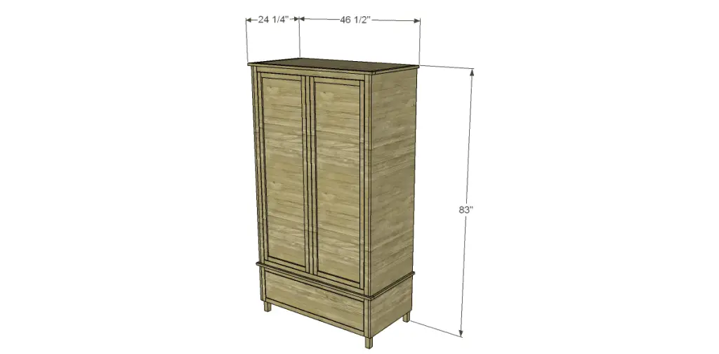 free DIY woodworking plans to build a large armoire