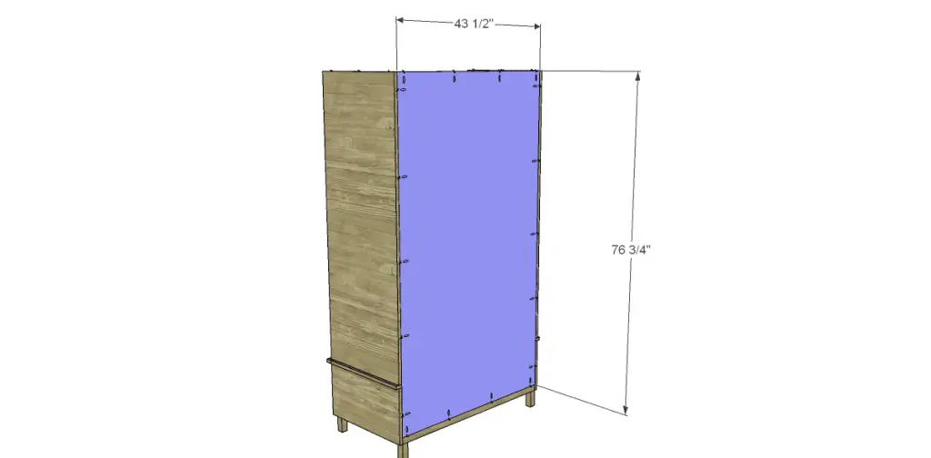 free DIY woodworking plans to build a large armoire_Back
