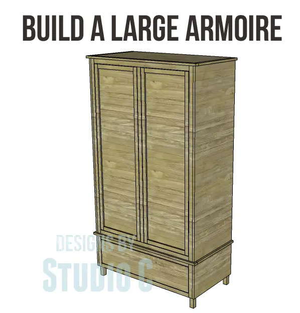 free DIY woodworking plans to build a large armoire_Copy