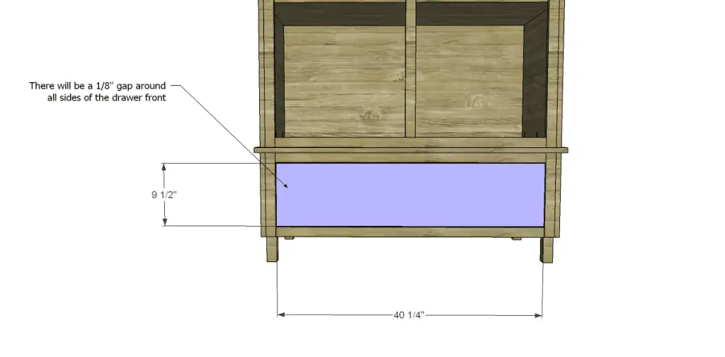 free DIY woodworking plans to build a large armoire_Drawer Front