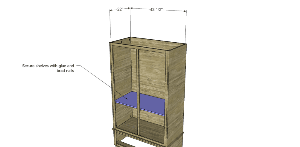 free DIY woodworking plans to build a large armoire_Shelves 1