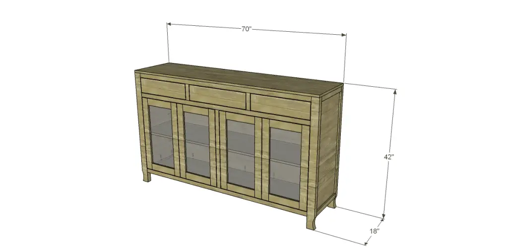 free DIY woodworking plans to build a glass door cabinet