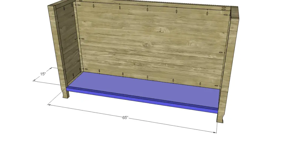 free DIY woodworking plans to build a glass door cabinet_Bottom