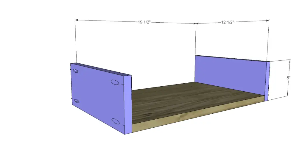 free DIY woodworking plans to build a glass door cabinet_Center Drawer BS