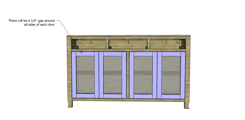 free DIY woodworking plans to build a glass door cabinet_Doors 2