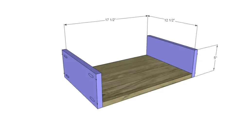 free DIY woodworking plans to build a glass door cabinet_Drawer BS