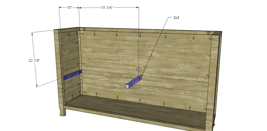 free DIY woodworking plans to build a glass door cabinet_Shelf Supports