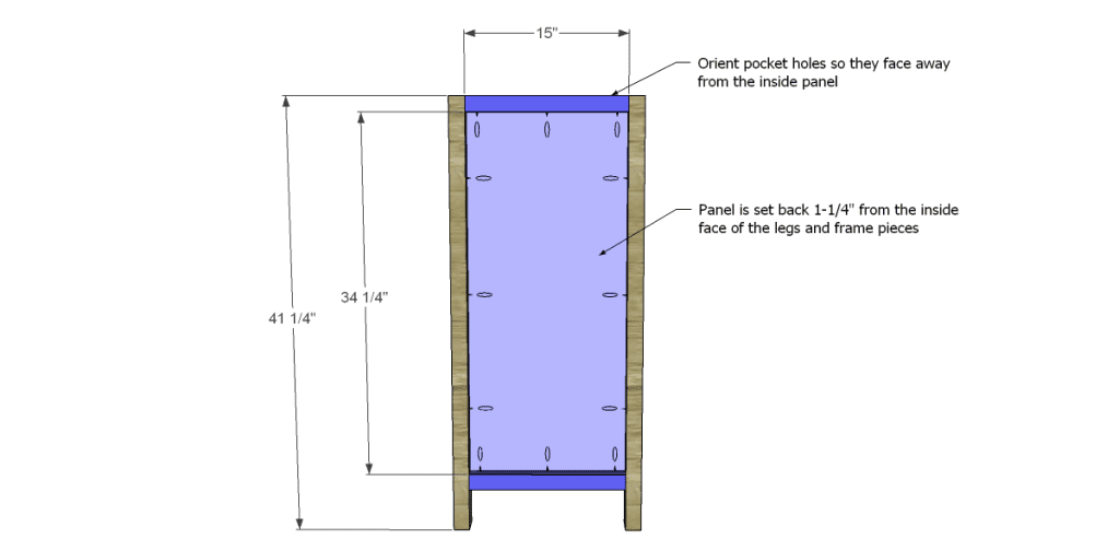 free DIY woodworking plans to build a glass door cabinet_Sides