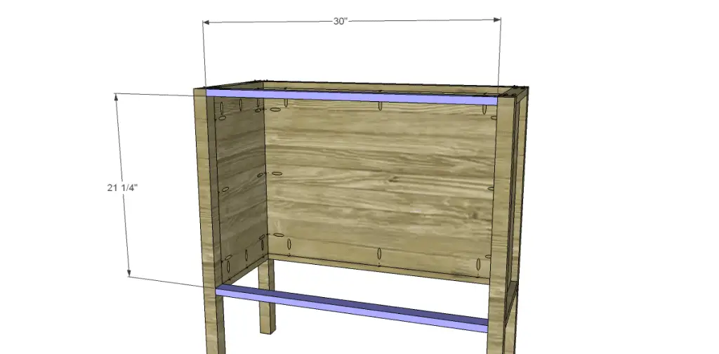  free DIY woodworking plans to build a criss cross cabinet_Stretchers