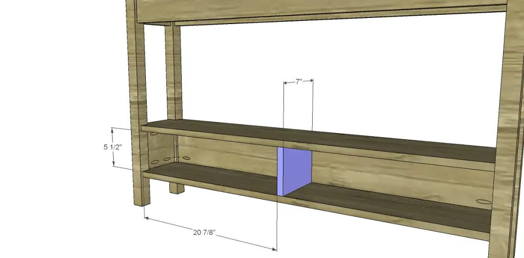 free DIY woodworking plans to build a flip top console_Divider