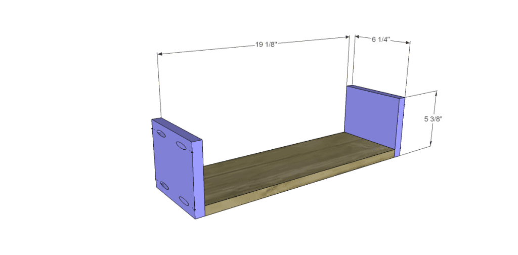 free DIY woodworking plans to build a flip top console_Drawer BS